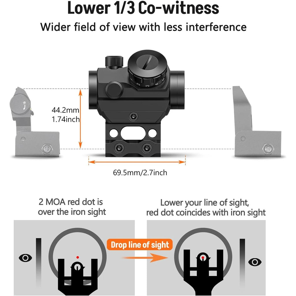 Red Dot Sight 1x25mm Reflex Sight Waterproof & Shockproof