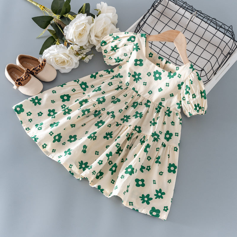 Girls' Dresses,Cotton Floral Princess Dress