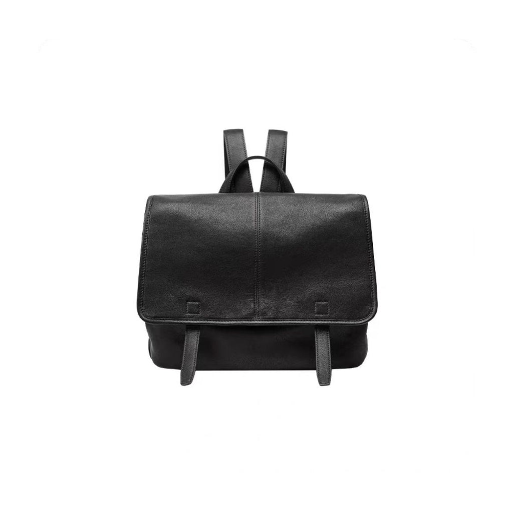 Vegetable-Tanned Leather Messenger Backpack