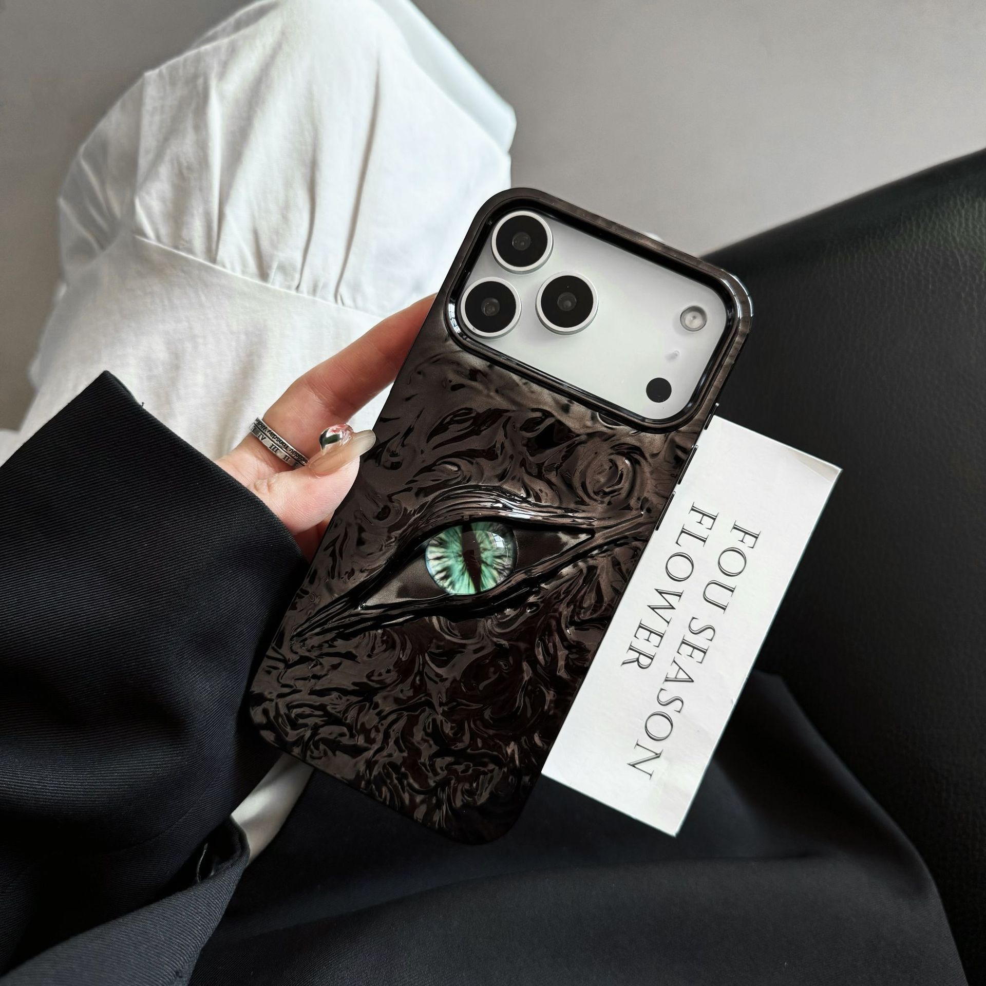 iPhone 17 Hüllen | iPhone-Hüllen - Hochwertige galvanisierte Stereo-Augen-Handyhülle aus Zinnpapier