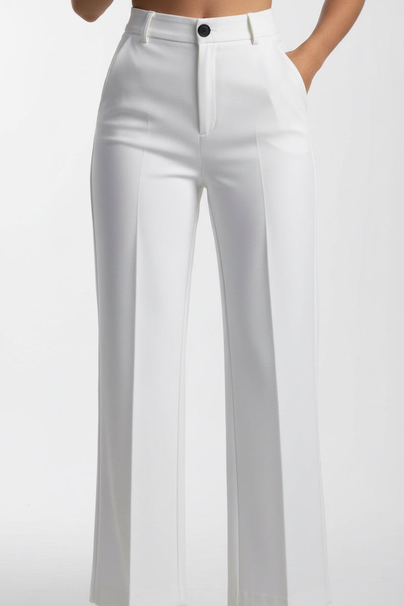 Women's Solid Color Suit Pants Wide-leg Trousers