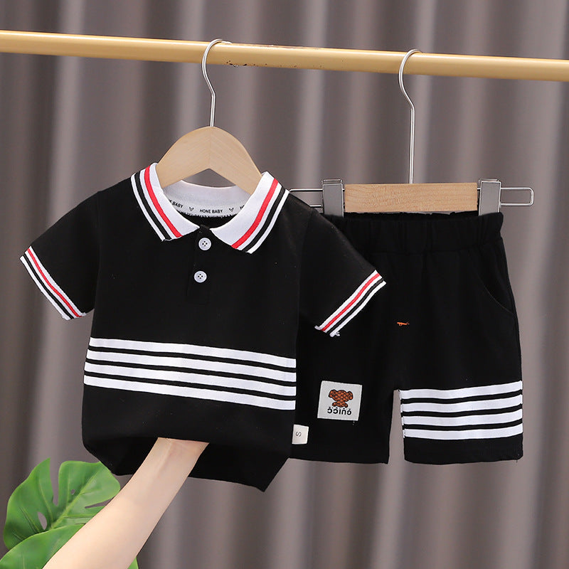 Boys' Summer Lapels Short Sleeve Two-piece Suit