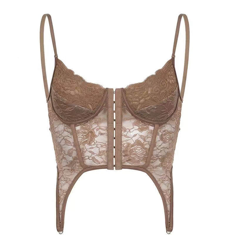 Women's Lace Sling Fashionable Slim-fit Short Top